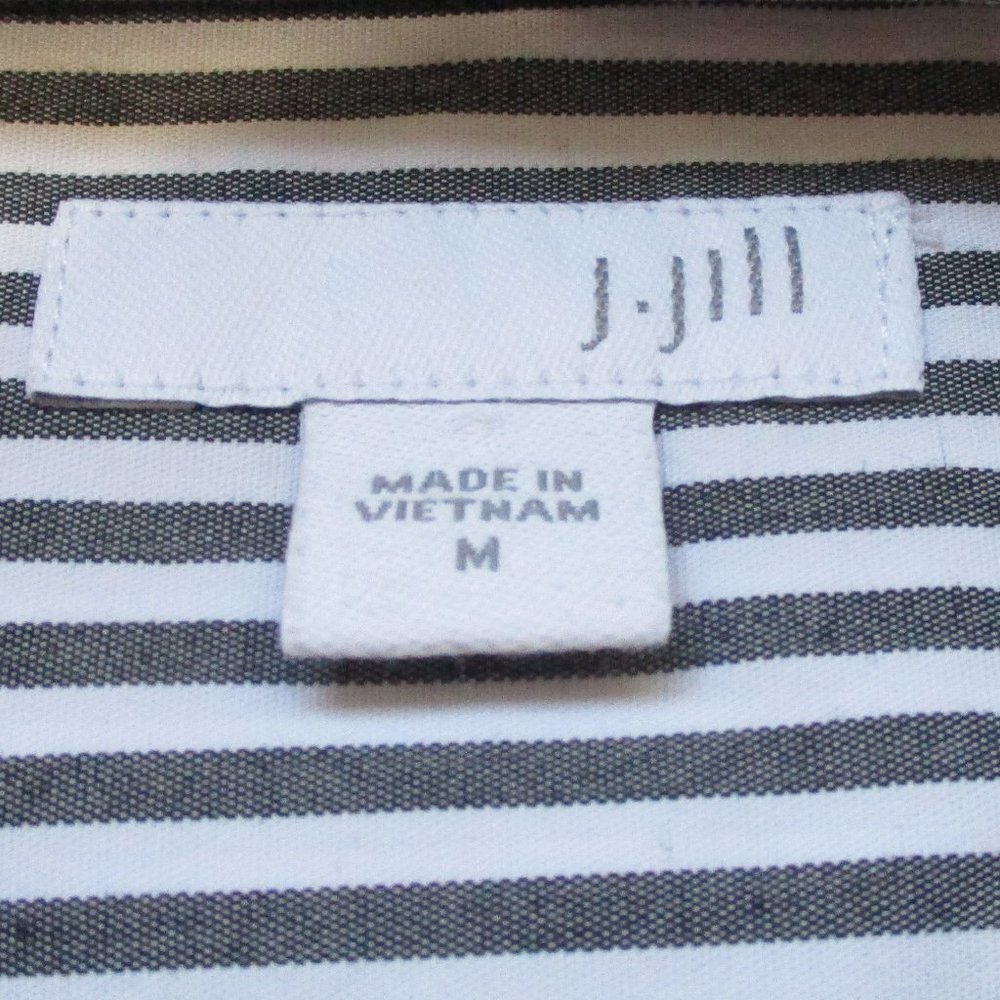 J. Jill Gray & White Striped Tunic Shirt M - Picture 2 of 5